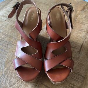Vegan Leather Brown Mossimo Sandals